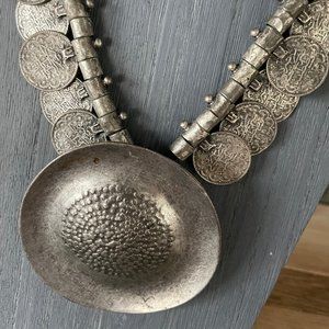 VINMOD Designs Repurposed Vintage Metal Pendant & Earring Set 19"- 22"